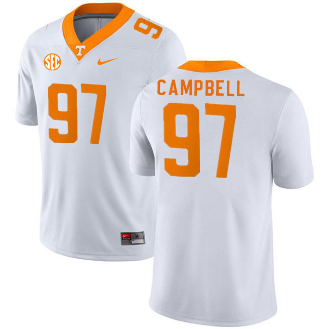 Men #97 Charles Campbell Tennessee Volunteers College Football Jerseys Stitched Sale-White